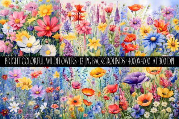 Bright Colorful Wildflower Backgrounds: Instant Vibrancy for Any Project