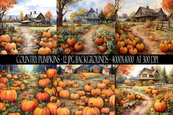 Country Pumpkin Backgrounds: A Seasonal Digital Paper Pack