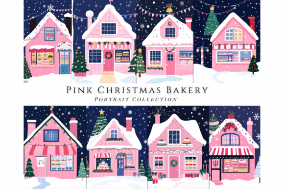 Embracing Holiday Whimsy with Pink Christmas Bakery Backgrounds