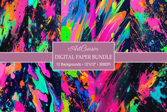Energize Your Projects with Neon Paint Splatter Backgrounds