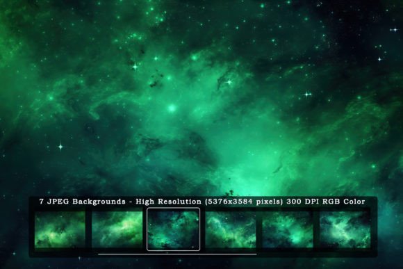 Galactic Inspiration: Elevate Projects with 7 Green Galaxy Sky Textures