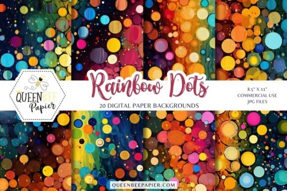 Rainbow Dot Digital Paper: A Burst of Color for Every Project
