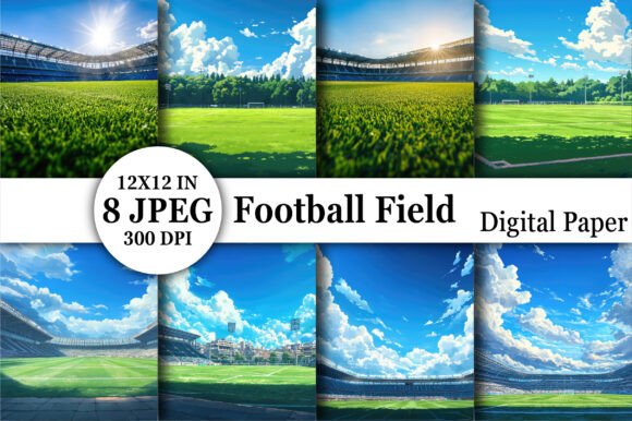 Score Big with Football Field Digital Paper Backgrounds
