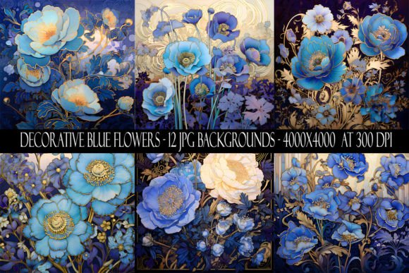 Stunning Decorative Blue Flower Backgrounds for Creative Projects