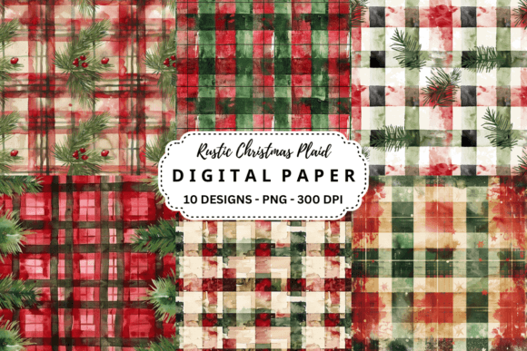 Timeless Rustic Christmas Plaid Backgrounds for Your Designs
