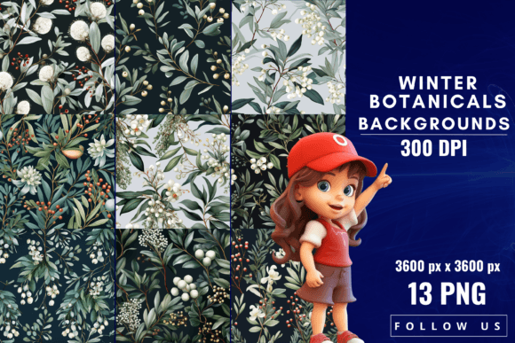 Winter Botanicals Backgrounds: Elevate Your Designs
